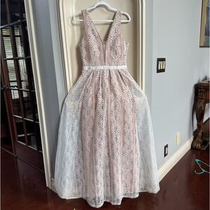 Boohoo Boutique Lace Plunge Maxi Dress Size M